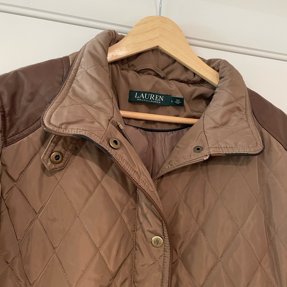 Ralph Lauren Quilted Brown Puffer Jacket - Picture 9 of 14